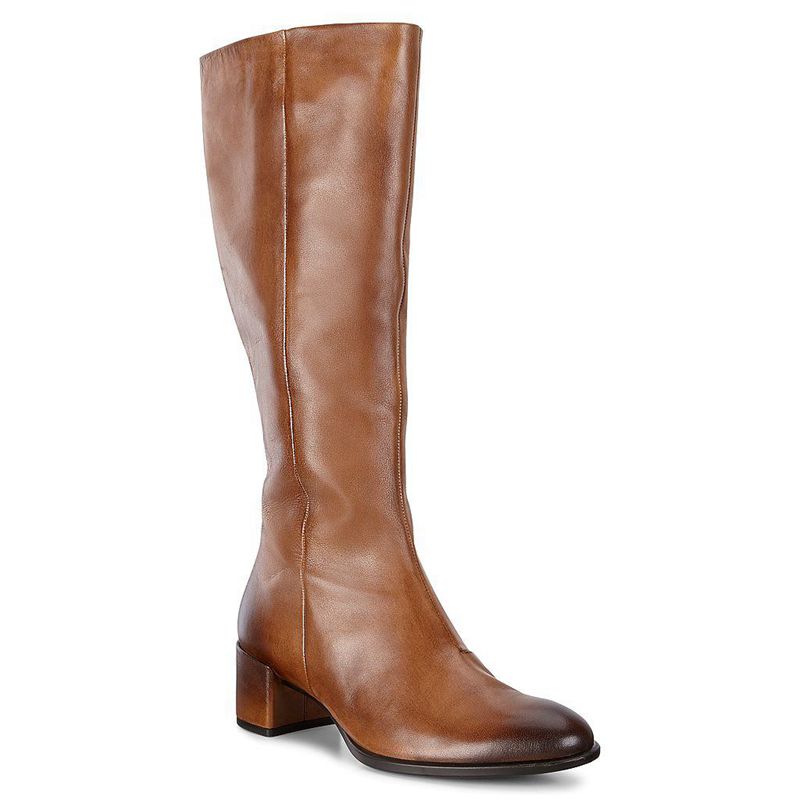 Women Boots Ecco Shape 35 Block - Heels Brown - India URXZGY582